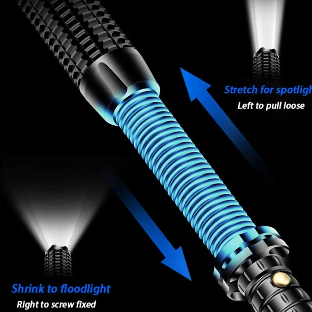 KDULIT Wolf Tooth Stick Flashlight Strong Light Charging Outdoor Super Bright Multi Functional Telescopic Self Defense Window Oasis Select