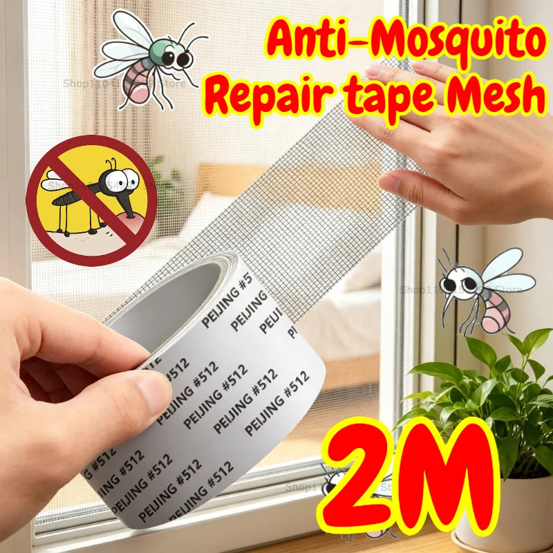 2M Strong Self-Adhesive Window Screen Repair Tape - Cover Holes and Tears, Keep Insects Out Window Screen Mosquito Net Oasis Select