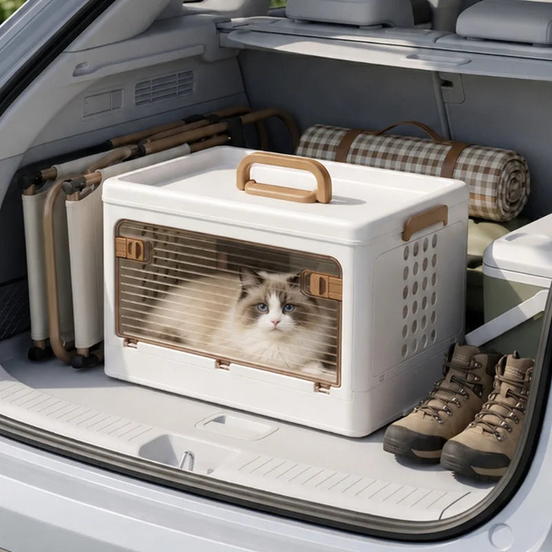 Pet waste disposal hand-held folding box for cats and dogs when going out - box with ventilation for vehicle and aviation use Oasis Select