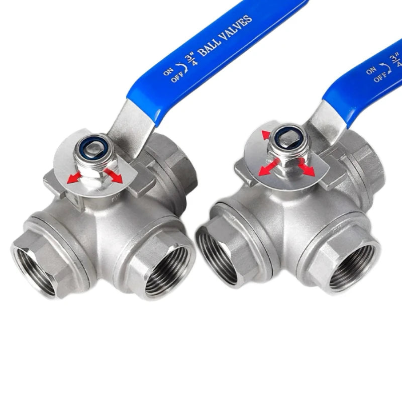 304 Ball Valve BSP Internal Thread Stainless Steel Two-piece T-shaped 1/4 3/8 1/2 "3/4" 1 "2" Water Gas Oil Switch Adapter Oasis Select