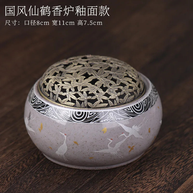 Xianhe Ceramic Aromatherapy Stove Decoration Home Indoor Tea Ceremony Incense Seat Alloy Copper Aromatherapy Stove Oasis Select Purple