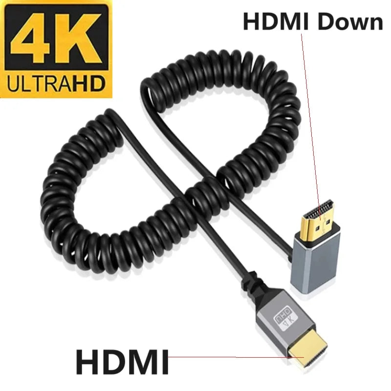 0.5-2.4M 4K60HZ HDMI Flexible Spiral cable mini Micro HDMI-Compatible TO HDMI Minihdmi Microhdmi Coiled Extension Cable Oasis Select HDMI(Down) 0.5-2.4 m