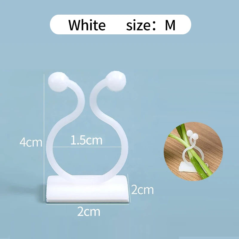 Plant Climbing Wall Self-Adhesive Fixed Buckle Hook Fastener Tied Fixture Vine Buckle Hook Garden Plant Wall Climbing Vine Clips Oasis Select white M 40pcs