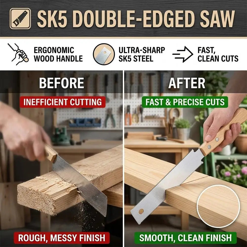 SK5 Steel Double-Sided Pull Saw – Wood & Garden Pruning