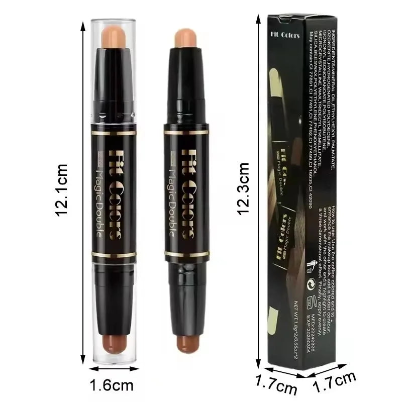 Double-Head Highlighter & Concealer Contour Stick – Waterproof