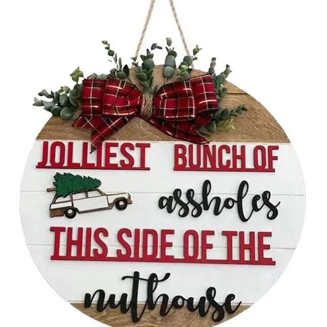 Fun Front Door Sign Christmas Decorations Wreaths Party Supplies Wooden Crafts Door Listing Oasis Select D