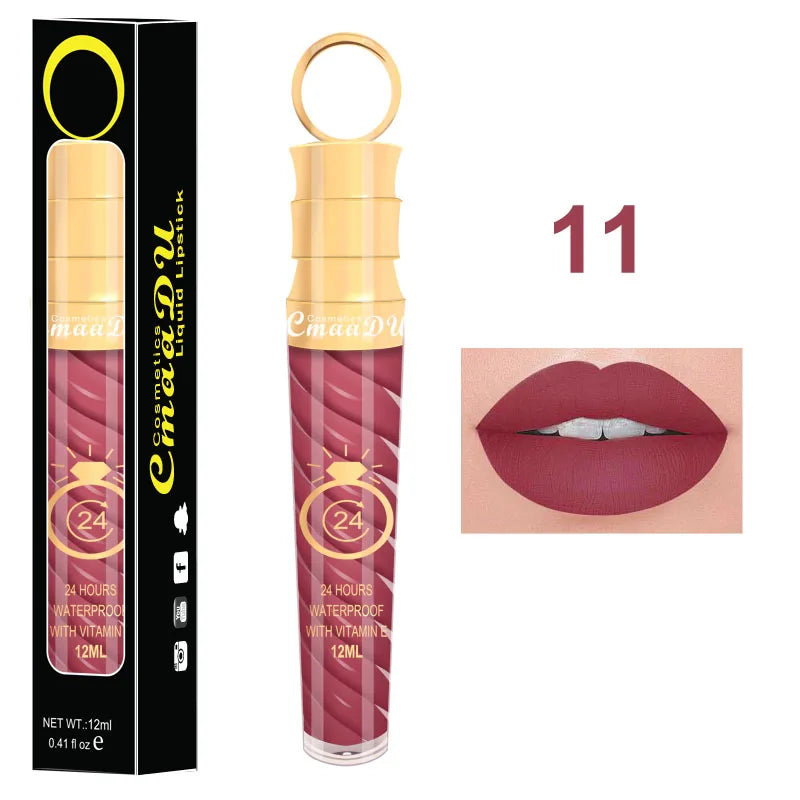 1 Pcs Matte Lip Gloss Waterproof Selection Spiral Glossy Lipstick Long-lasting Non-stick Cup Non-fading Exquisite Gift Oasis Select 11