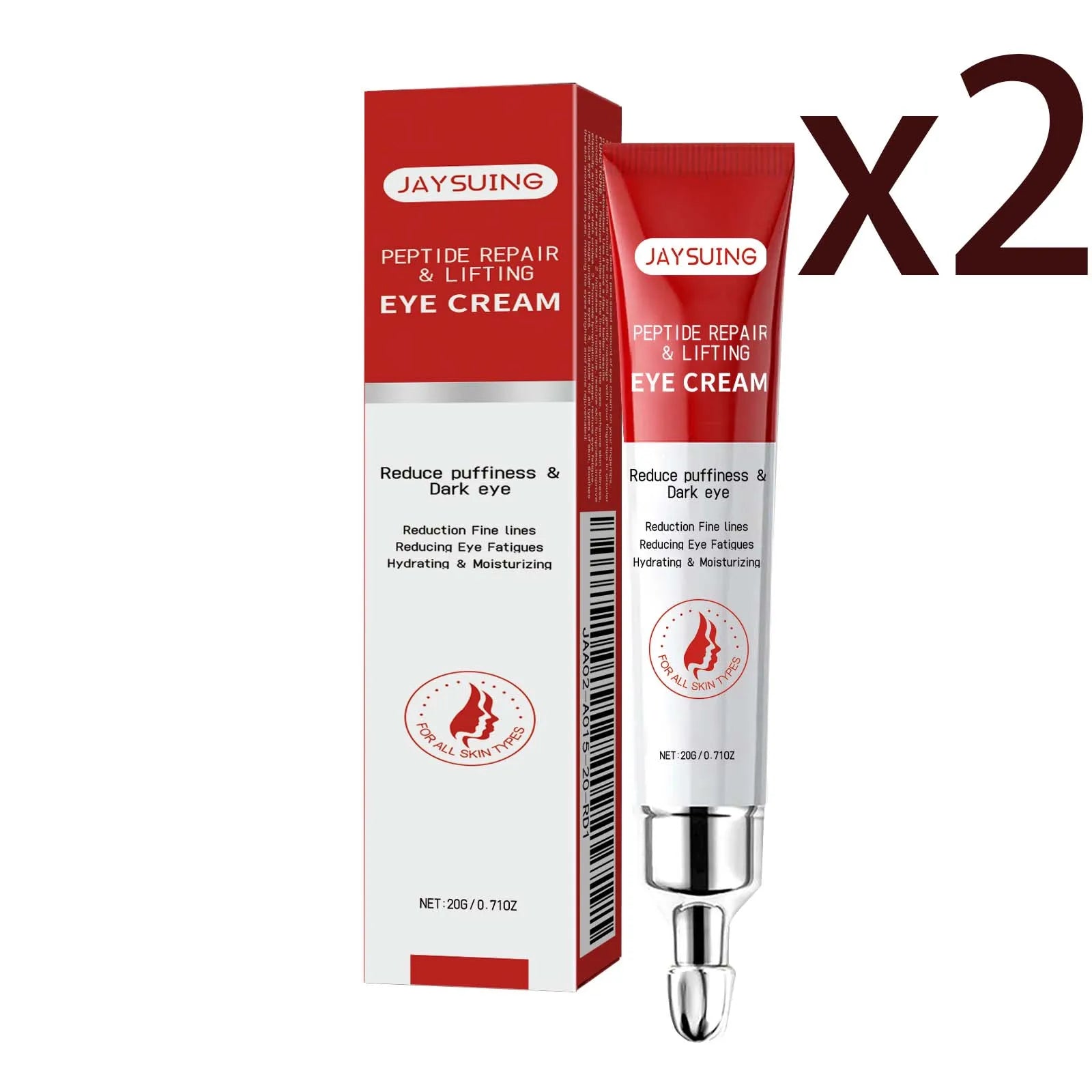 Peptide Eye Cream – Reduces Dark Circles, Bags & Wrinkles Anti-Aging Eye Cream Oasis Select 2x20g 20g