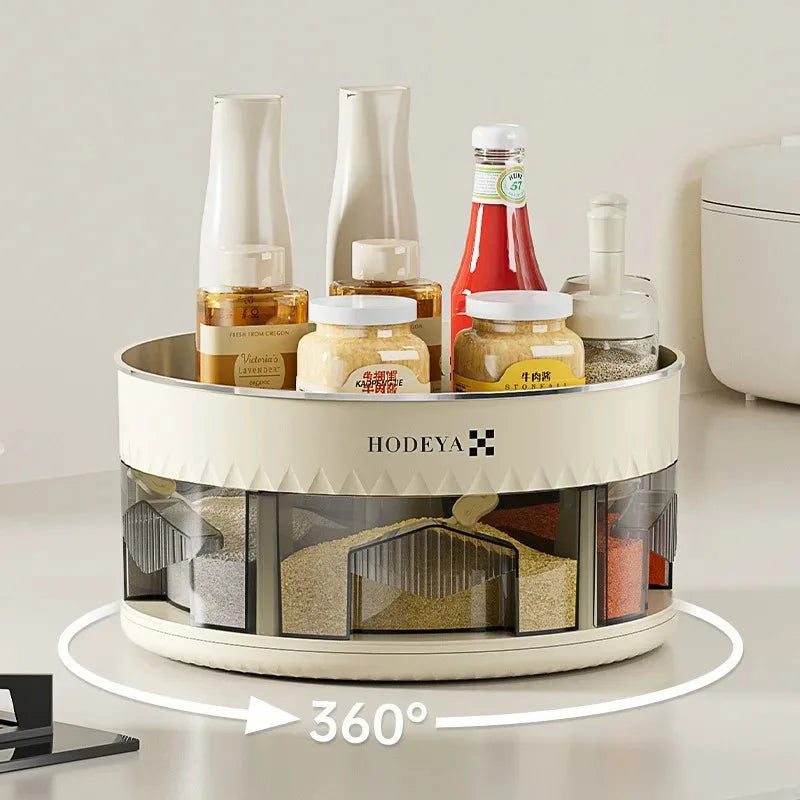 360° Rotating Double-Layer Spice Rack Kitchen Organizer Rotating Spice Rack Oasis Select