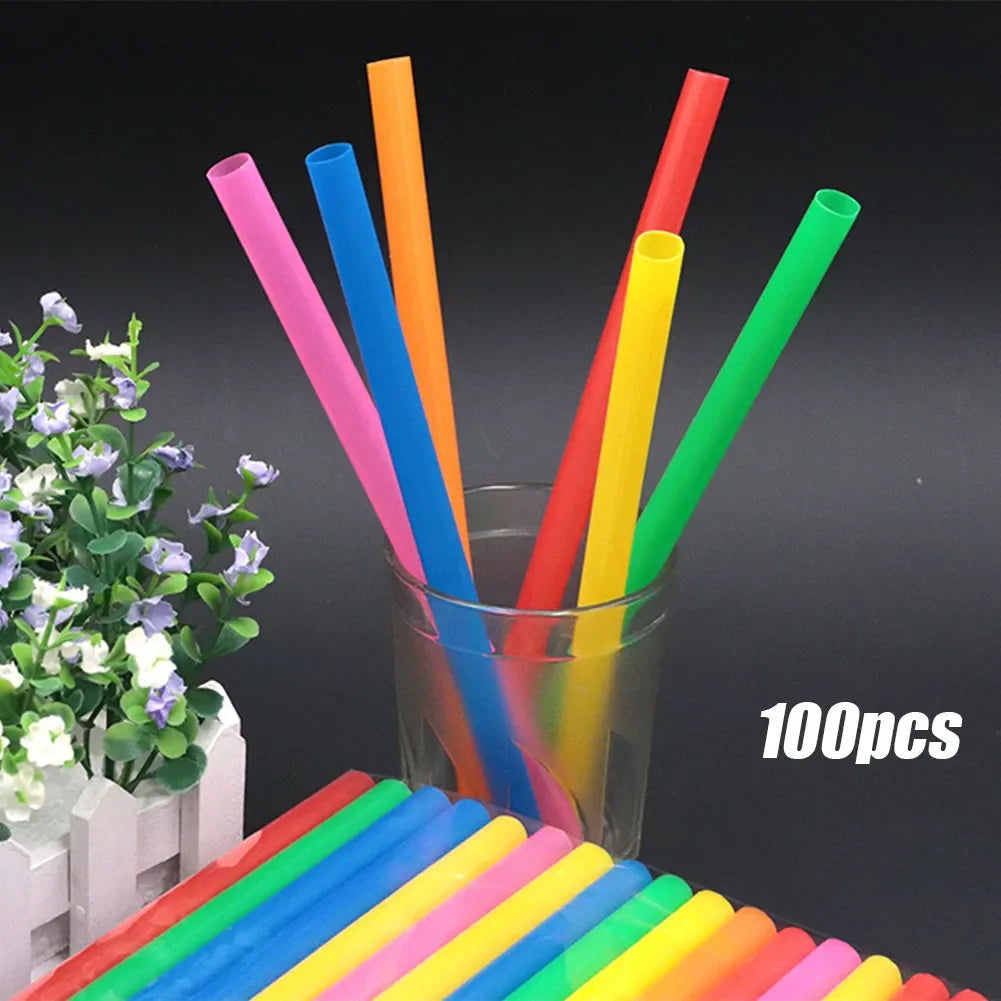 100pcs 210x11mm Straws Big Milkshake Straws Smoothie Straws Beverage Thick Straw For Boba Tea Milkshake Bar Accessories Oasis Select