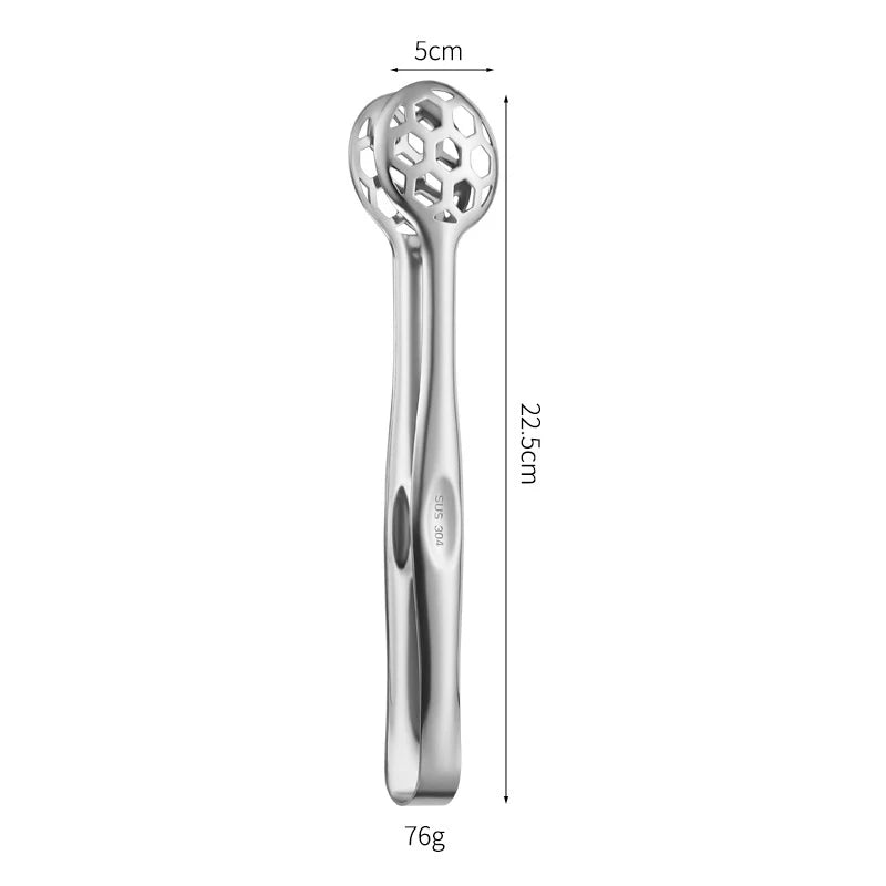 Cat Design Stainless Steel Grill Tongs Heavy Duty Kitchen Food Tongs for Outdoor Cooking Small Appliances Oasis Select Silver Spherical