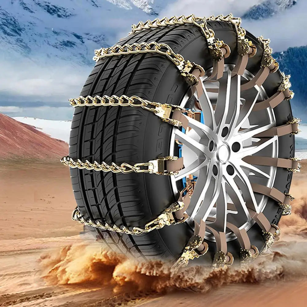 Manganese Steel Snow Chains for Car Truck SUV – 2/4pcs Anti-Skid
