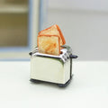 Mini Metal Toaster with 2 Toast Slices – 1:12 & 1:6 Dollhouse Breakfast Set for Fairy Garden & Micro Landscapes Home Accessories Oasis Select BlackBottom