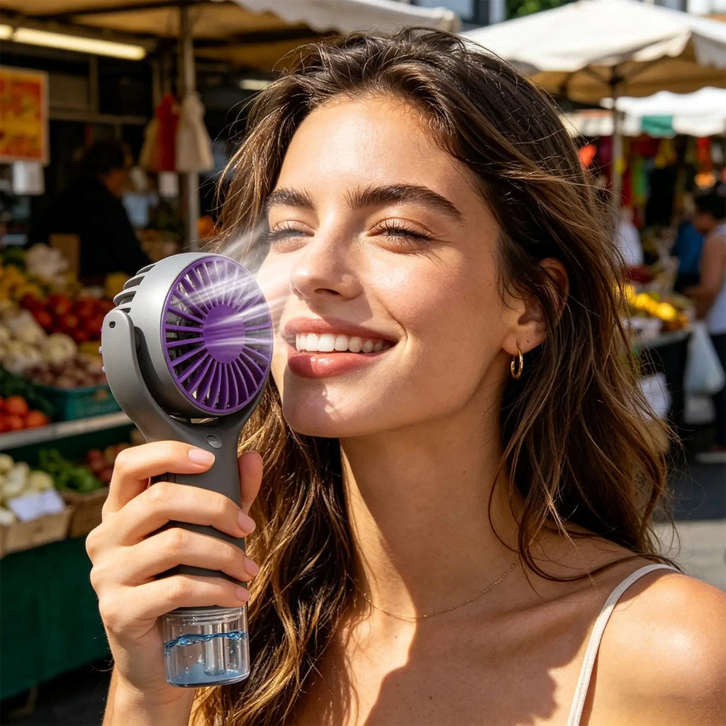 Portable Water Mist Fan Mini Handheld Fan USB Charging Spray Fans Portable Personal Hand Held Small Cooling Fan for Outdoor Oasis Select