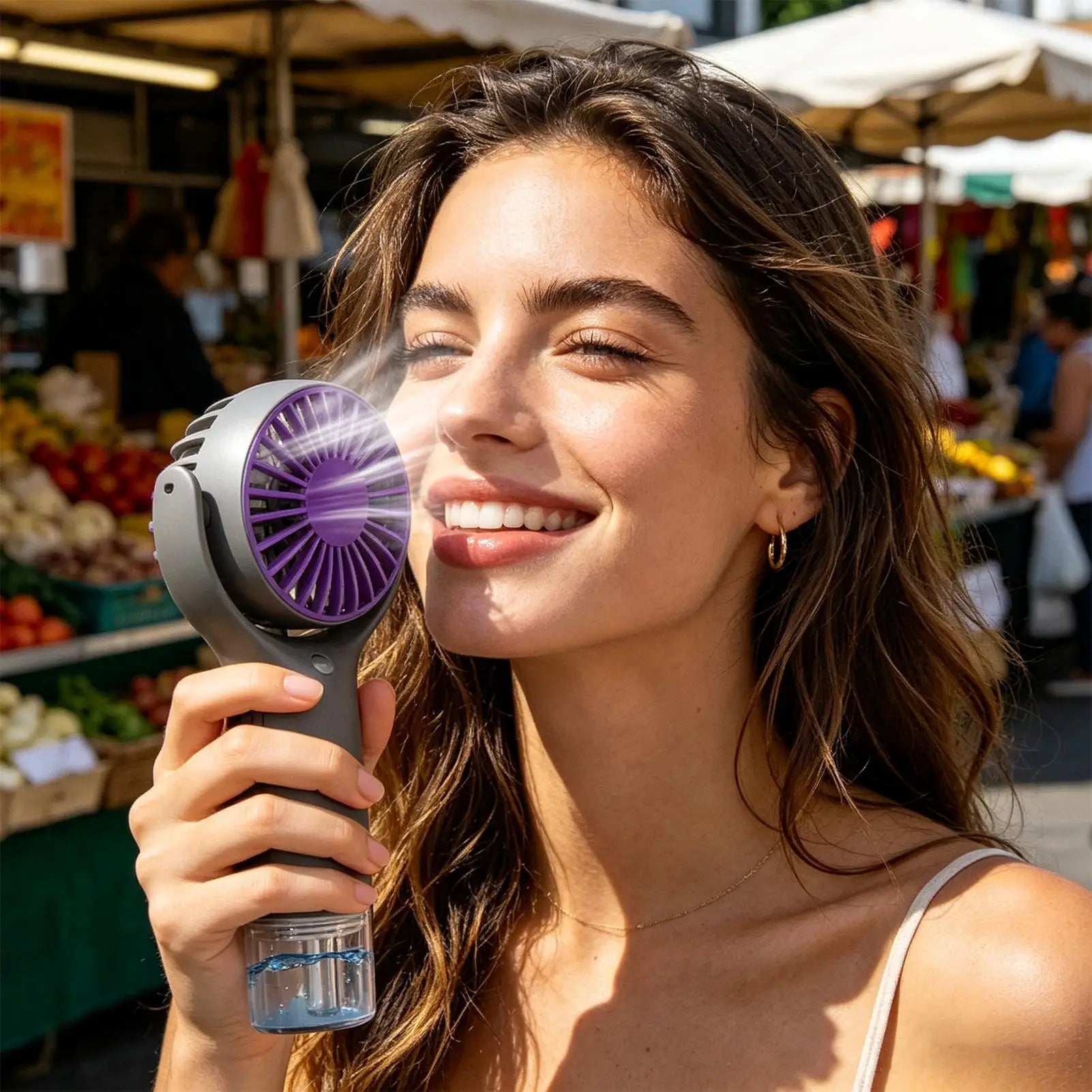 Portable Water Mist Fan Mini Handheld Fan USB Charging Spray Fans Portable Personal Hand Held Small Cooling Fan for Outdoor Oasis Select