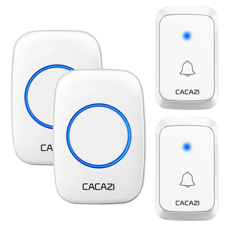 CACAZI A06 DC battery-operated Wireless Waterproof Doorbell 300M Remote 36 chimes Cordless Home Cordless Call Bell Oasis Select