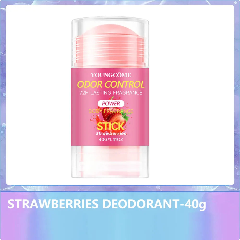 YOUNGCOME Strawberry Deodorant – 72H Aluminum-Free for Women Deodorant Stick Oasis Select 1pcs