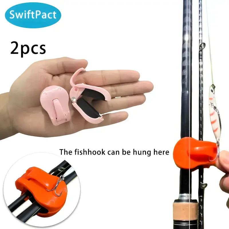 2/4pcs Quick-Attach Fishing Rod Clip - Tool-Free 1-Hand Holder for 2-Piece Freshwater Rods, Secure Grip Tackle Organizer Oasis Select 2pcs Pink colour