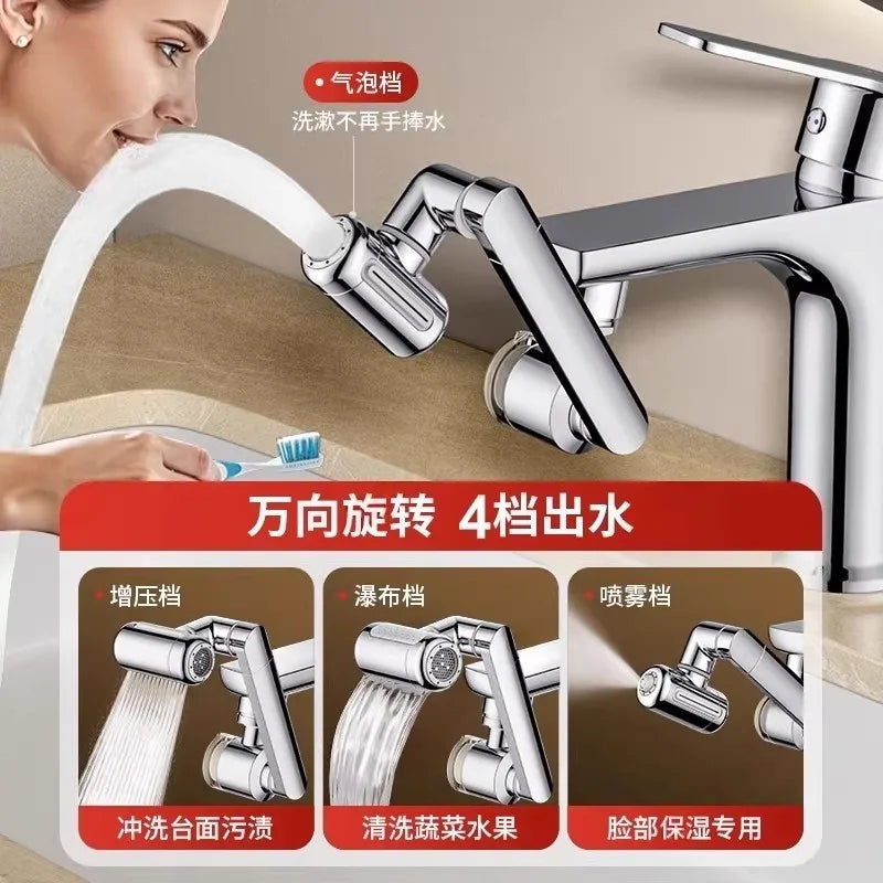 New 4 Modes Sink Faucet 1440° Rotation Filter Extension Tube Shower Water Saving Tap Universal Kitchen Gadgets Accessories Oasis Select