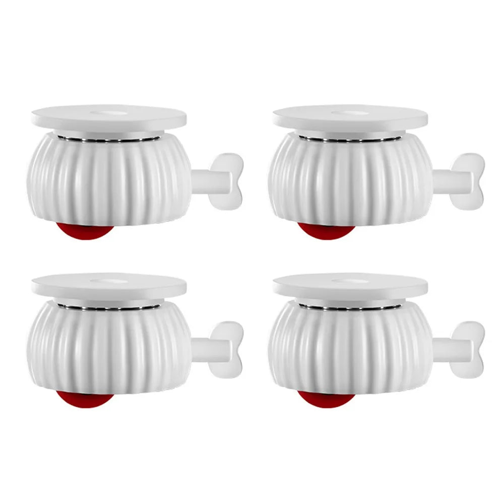 4pcs Brake Adhesive Universal Wheel Casters Stainless Steel Beads 360° Rotation Type Furniture Casters Roller Oasis Select 4 White Red