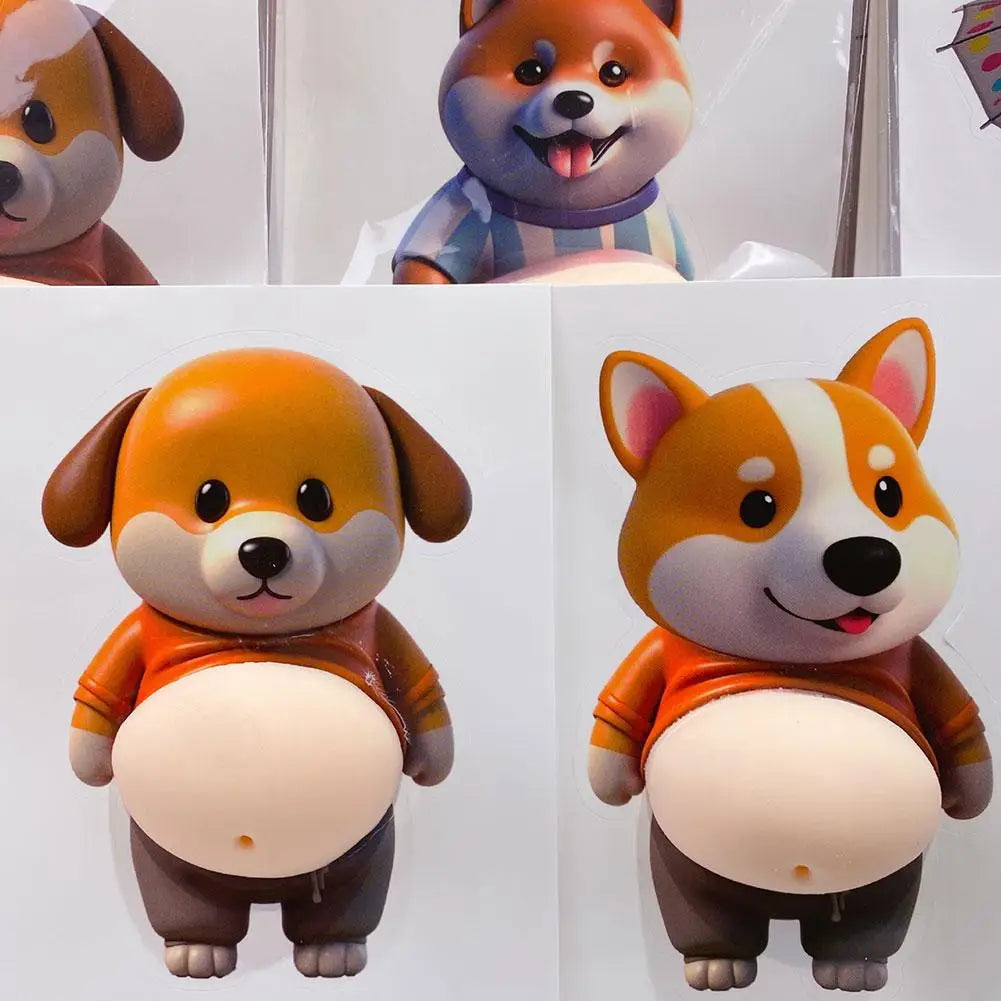 3D Cute Puppy Sticker Squeezeable Shiba Inu Phone Case Decoration Children's Birthday Party Favor Festival Supplies Oasis Select