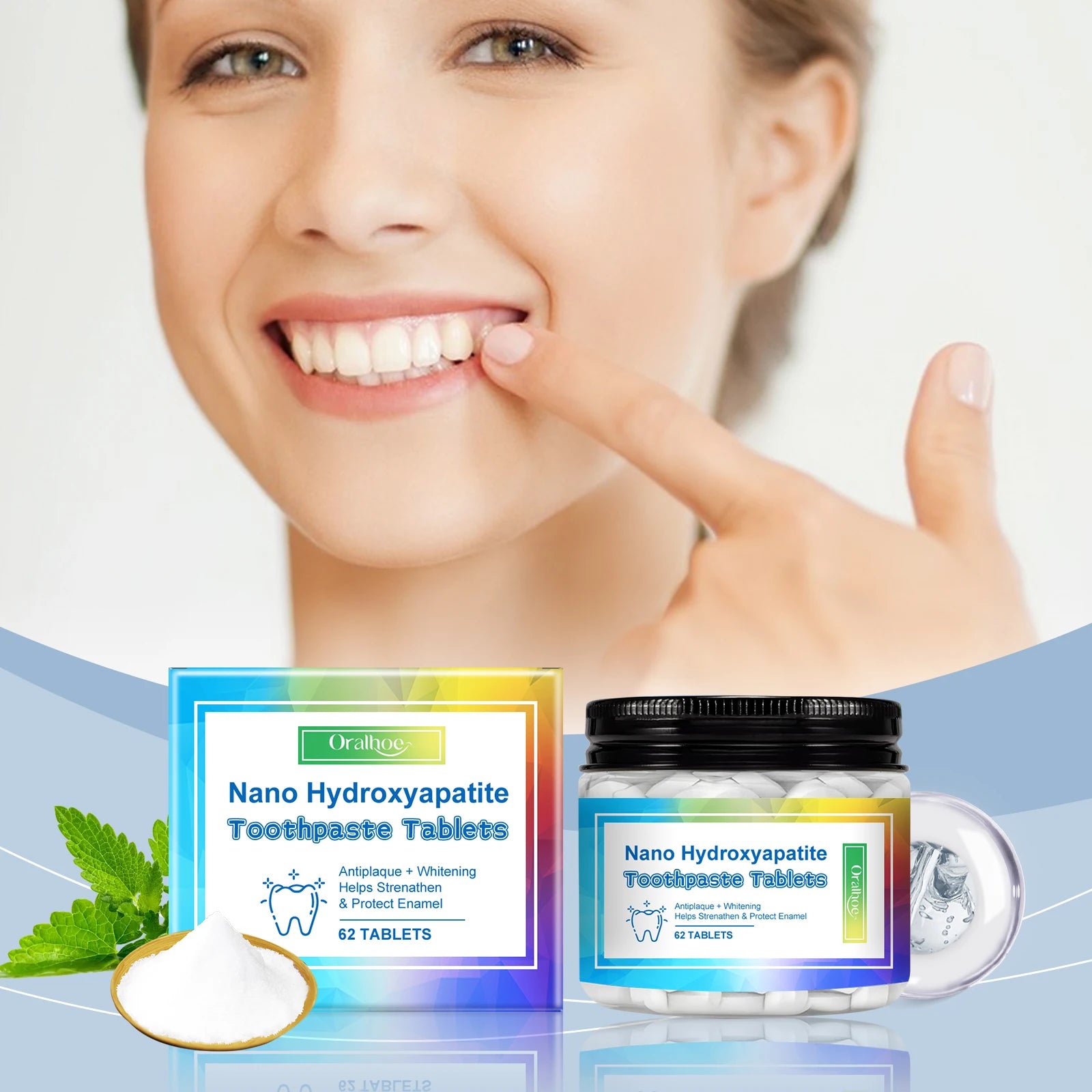 Mint Toothpaste Tablets:Portable cleaning and teeth-care toothpaste tablets for fresh breath, stain removal and odor elimination Oasis Select