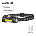 Rechargeable Fishing LED Headlamp Camping Headlight XPE COB Work Light 2 Lighting Modes With Tail Magnet Detachable Oasis Select 101 COB