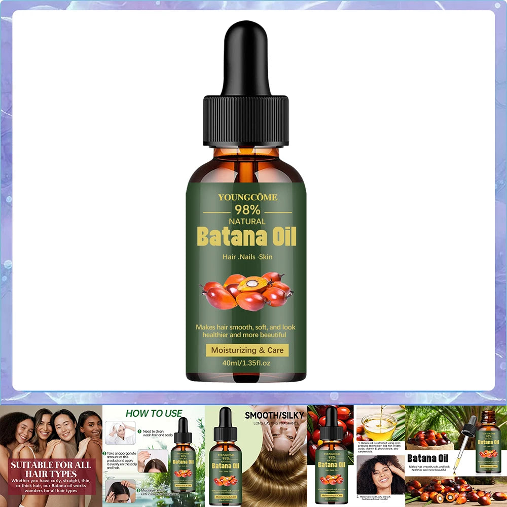 Natural Batana Oil For Hair Growth Pure Batana Oil Hair Shine Strengthen For Women Prevent Hair Loss Eliminate Split Ends 1/3pcs Oasis Select 40ml