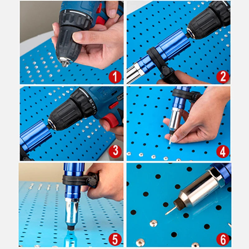 Electric Rivet Gun 2.4mm-4.8mm rivet nut gun drill adapter Cordless riveting tool Insert Nut Pull Rivet Tool Oasis Select