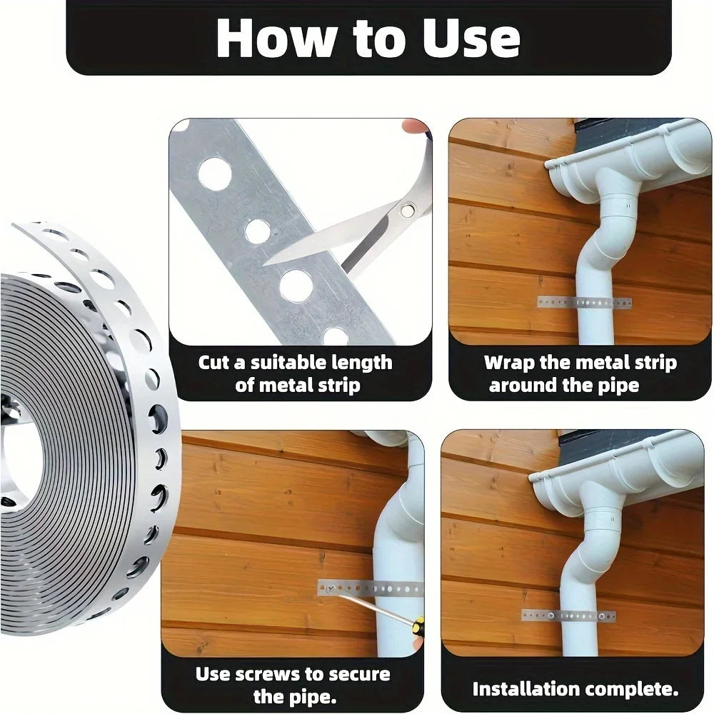 1 roll of galvanized steel tape, pre-punched multi-slot metal tape for pipe support and sheet metal work Oasis Select