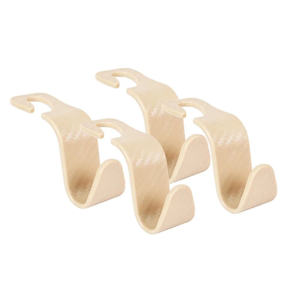 Car Seat Headrest Hook 4 Pack Hanger Universal Vehicle Car Storage Organizer for Handbag Purse Coat fit Universal Vehicle Car Oasis Select Beige Checkered