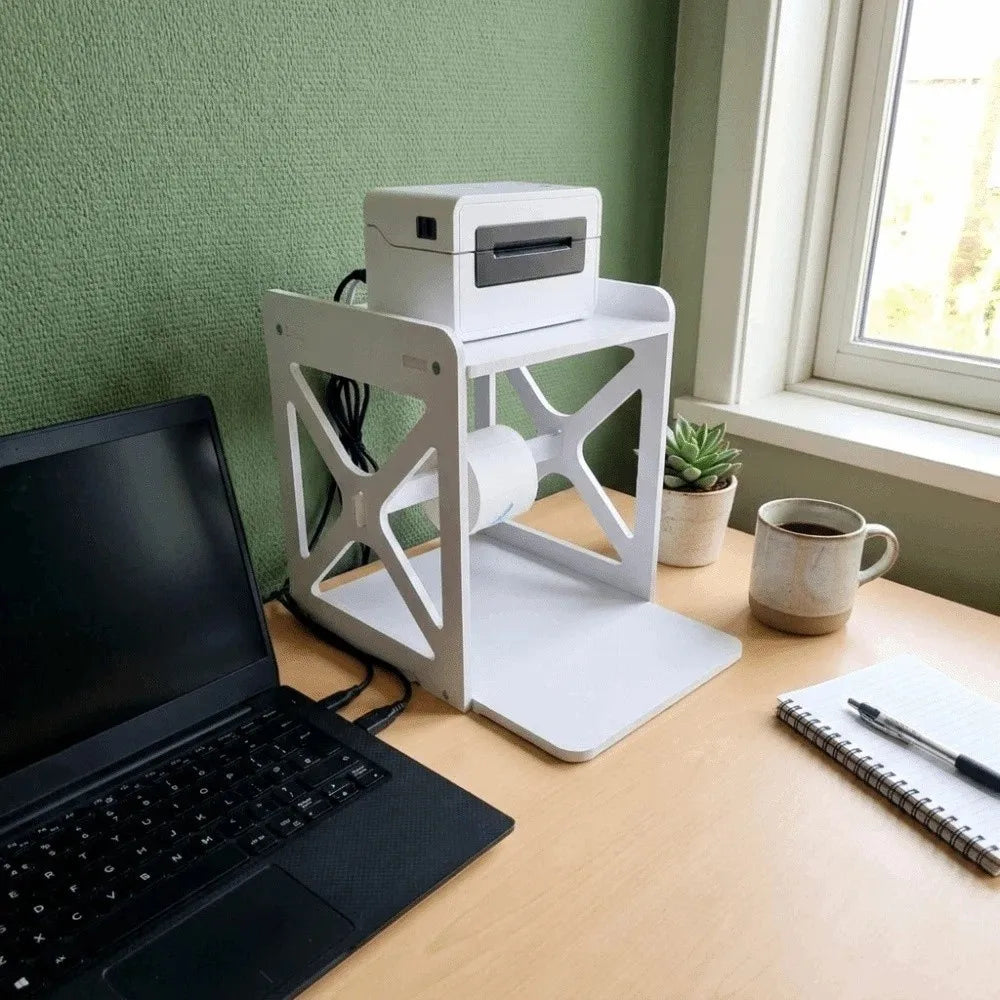 Sturdy Solid Material Multi-layer Desk Storage Organizer Layered Partition Design Stable Structure Label Printer Storage Rack Oasis Select