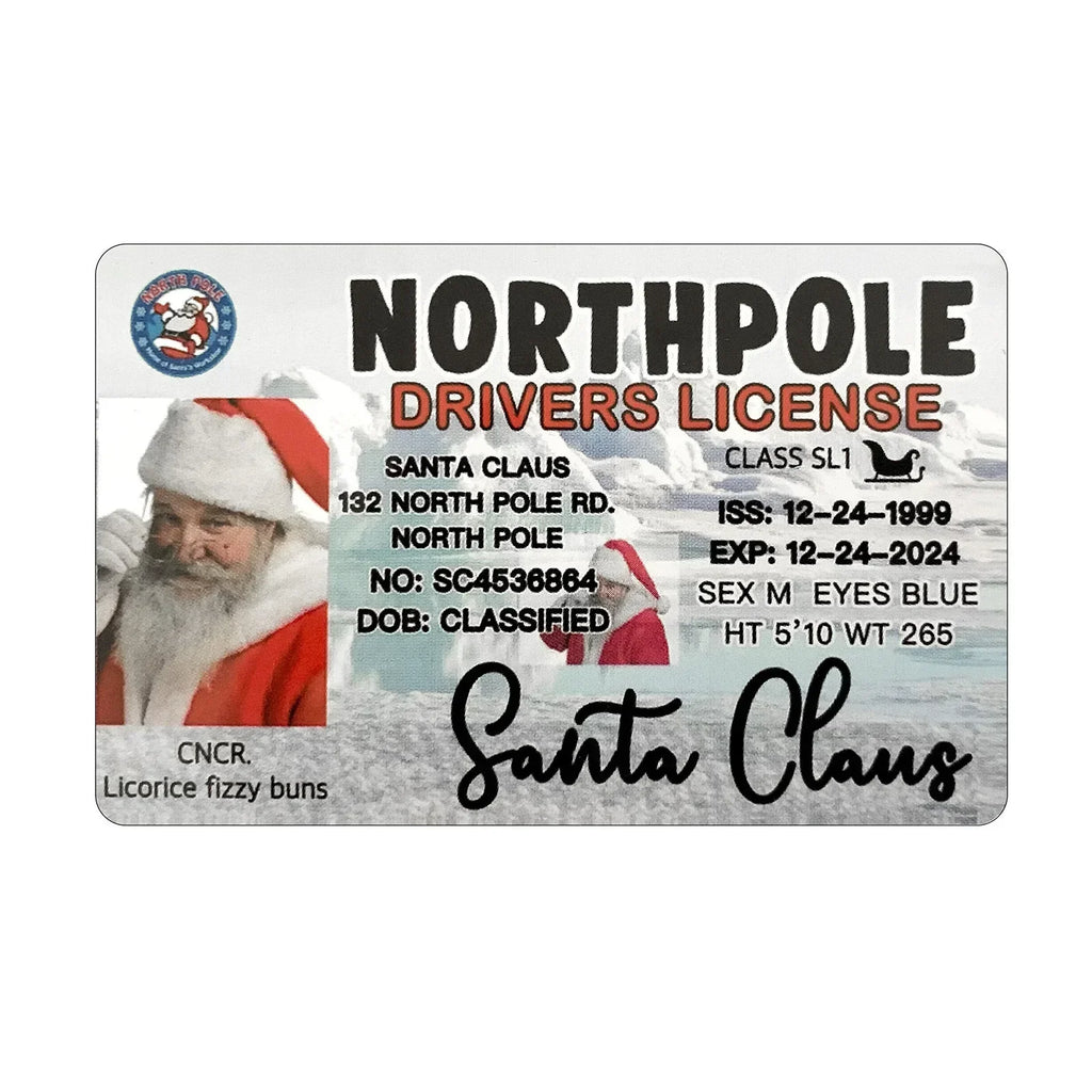 Card Santa Claus Flying Licence Christmas Eve Driving Licence Christmas Gift For Children Kids Chris Lost ID Card Santa License Oasis Select G