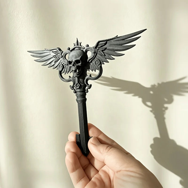 Gothic Skull Key Figurine Retro Art Statue Niche Creative Ornament Desktop Decor for Home Bookshelf Stylish Decoration Gift Oasis Select