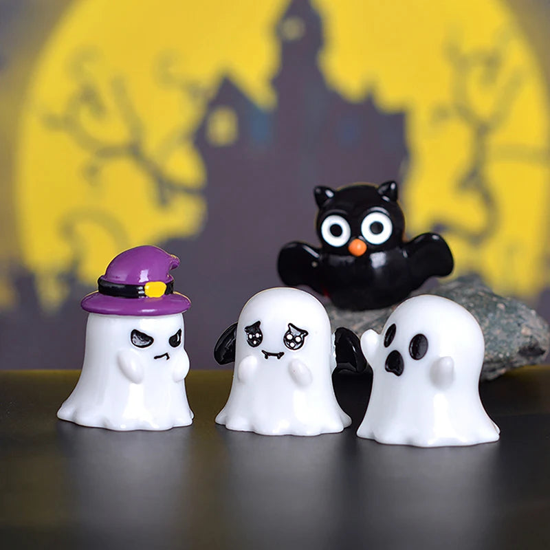 Halloween Micro Landscape Miniature Figurines Cute Pumpkin Ghost Vampire Decoration Resin Craft Mini Fairy Garden Ornaments Oasis Select