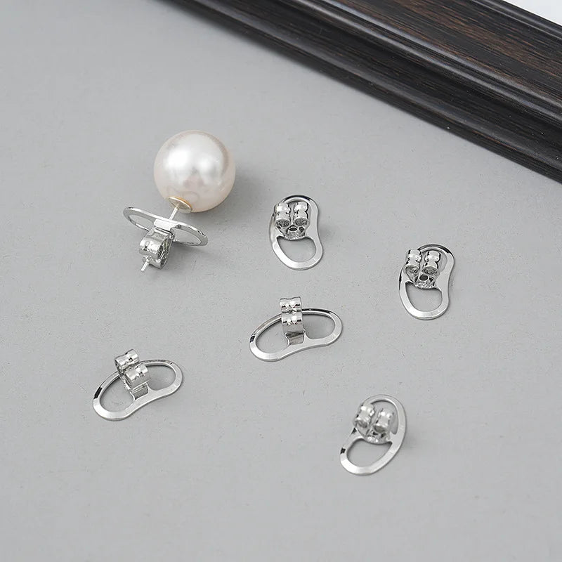 4pcs Metal Earring Lifters Backs Stopper Fastener For DIY Ear Stud Plug Replacement Jewelry Making Supplies Findings Accessories Oasis Select Platinum