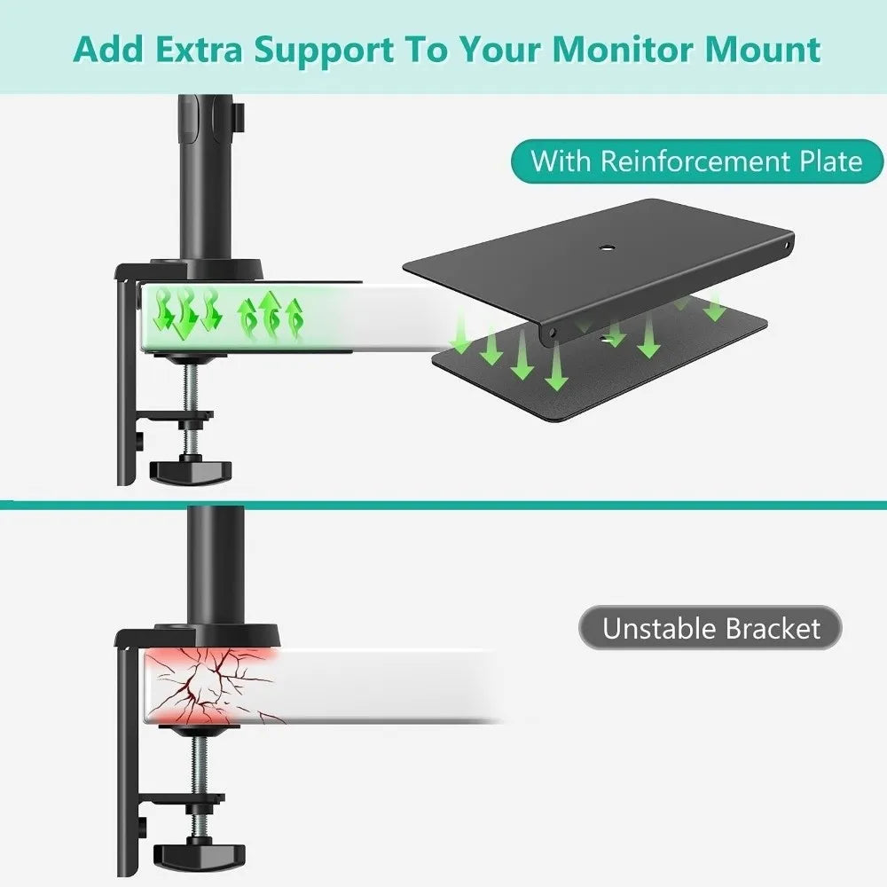 Monitor Reinforcement Bracket Steel Mount Reinforcement Plate For Thin Glass And Other Fragile Tabletop Fits Most Monitor Stand Oasis Select