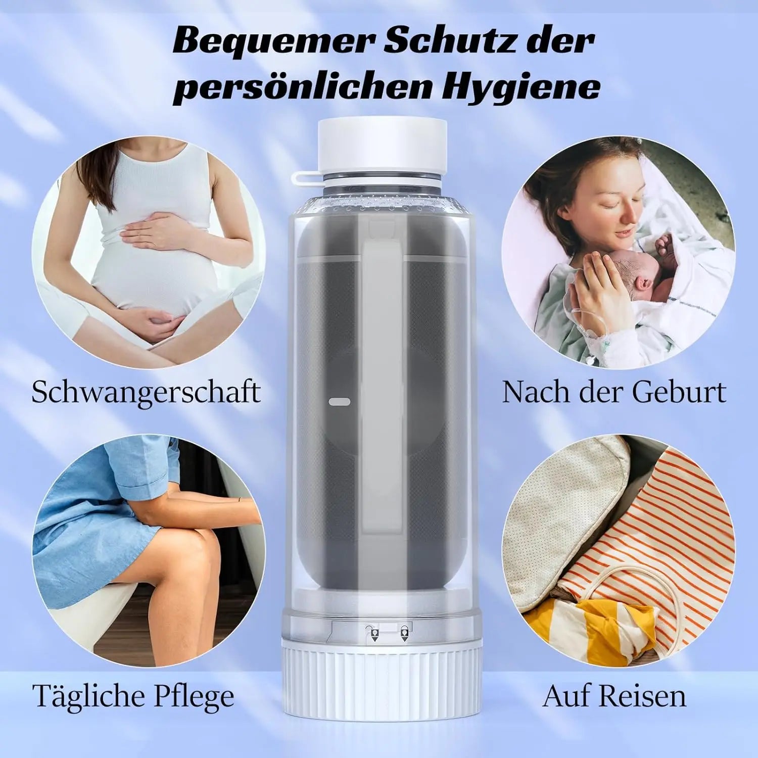 Portable Bidet for Travel, USB Rechargeable Electric Travel Bidet Sprayer Waterproof Handheld Bidet for Women Men Baby Cleaning Oasis Select