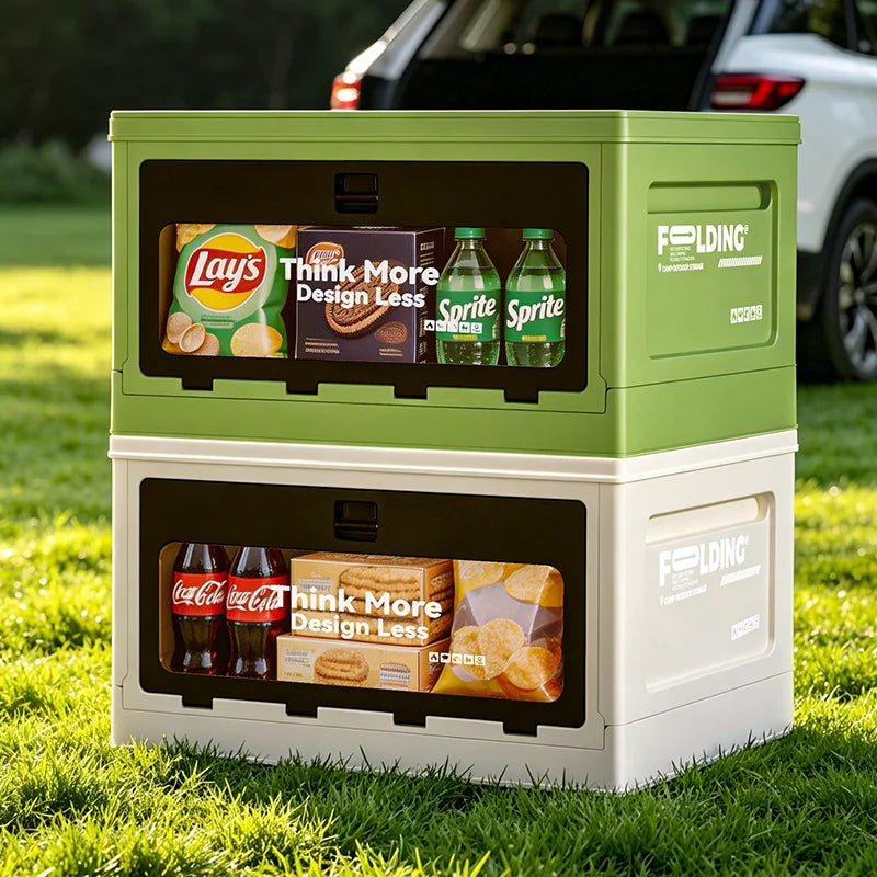 Outdoor camping revenue box with side-opening large-sized tent cover folding box for vehicle trunk organization and storage Oasis Select
