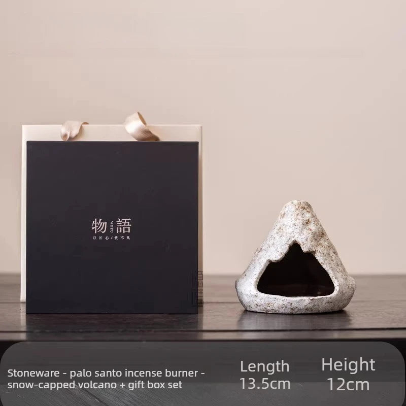 Incense Burner Handmade Peru Holy Wood Holy Grass Small Fireplace Burner Tray Living Room Tea Table Ignite Ceramic Oasis Select A-gift box