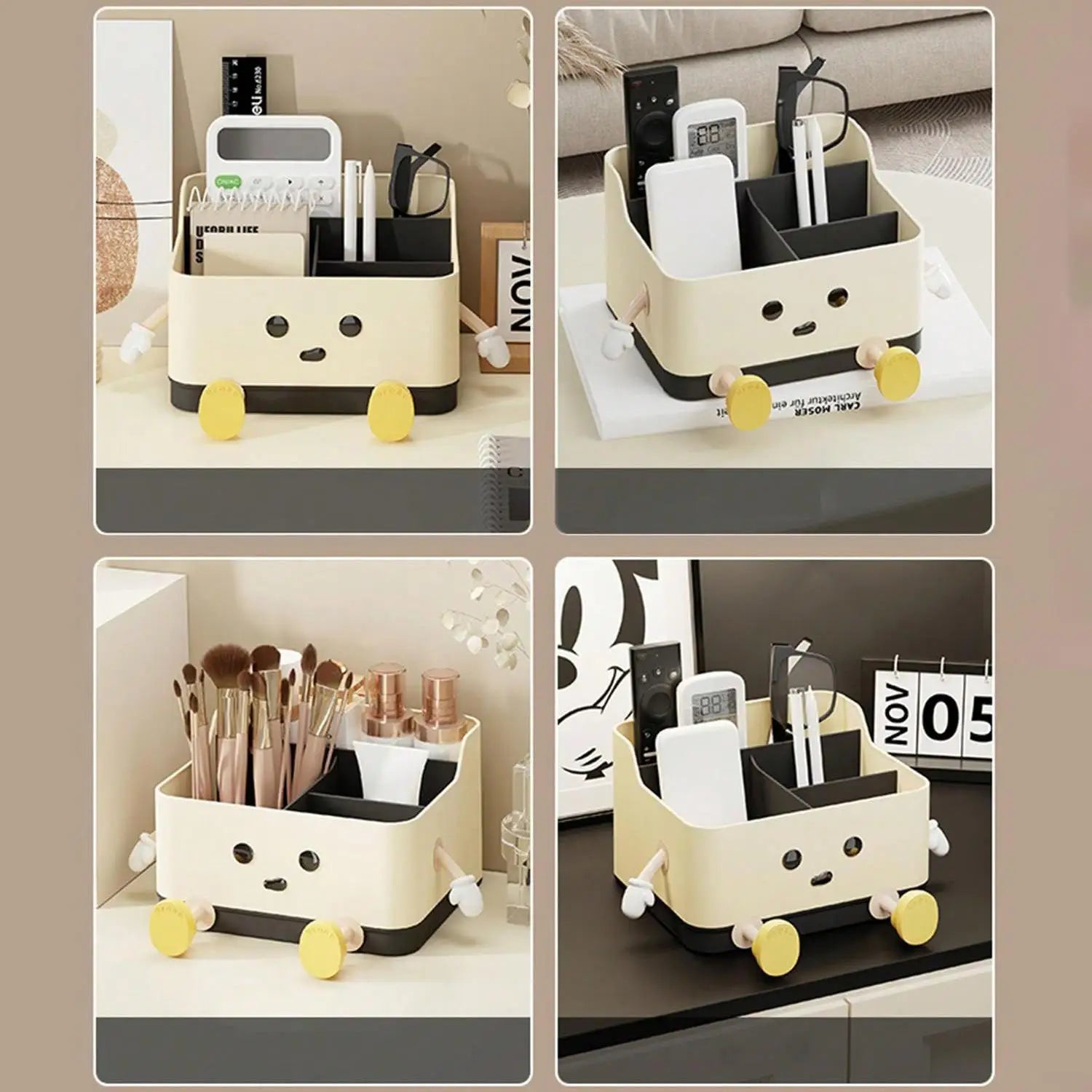 1pc multifunctional desktop storage box, cosmetic organisation shelf countertop storage and display box(with sticker) Oasis Select