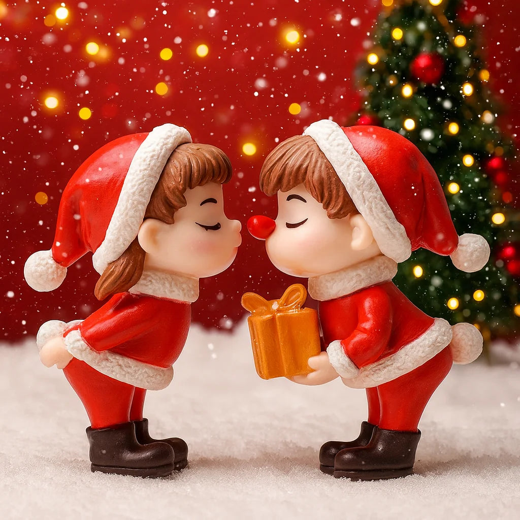 1-20Pairs Mini Christmas Couple Dolls DIY Christmas Decoration Accessories Cute Christmas Couple Dolls Desktop Ornaments Oasis Select