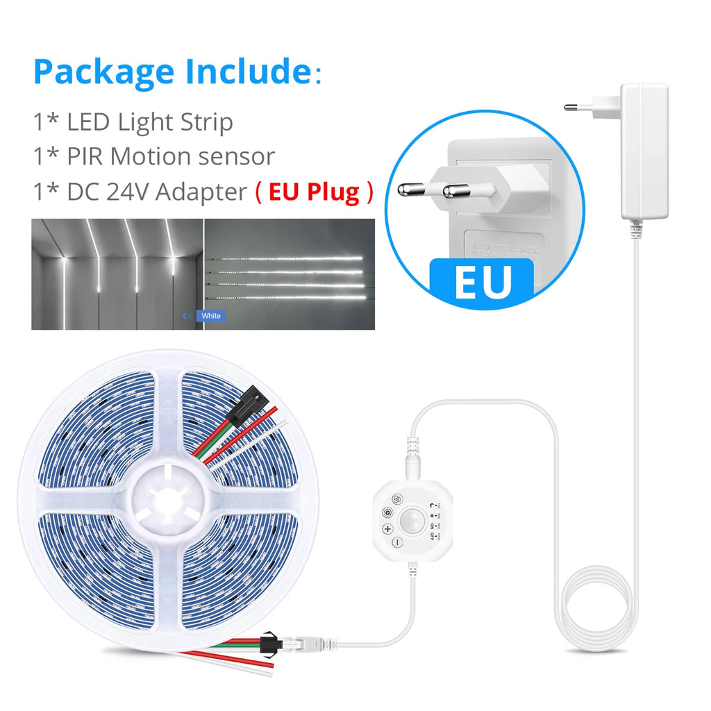 Interesting Water Flow Chasing Tape Horse Race Pixels Design LED Strip Light 24V for Stair Corridor Entrance Door Night Lighting Oasis Select 10M White EU
