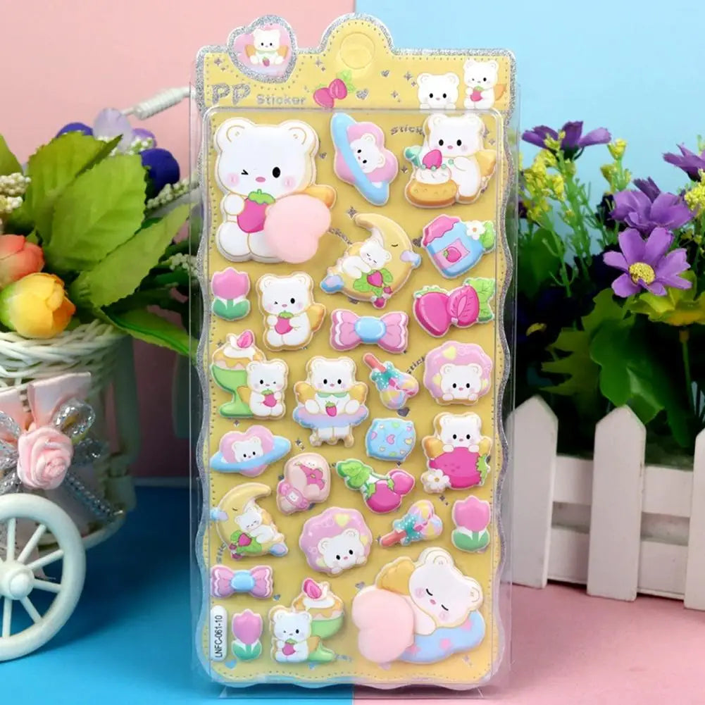 3D Cute Animal Butt Stickers, Stress Relief Puffy Squishy Sticker for DIY Scrapbook Guitar Phone Case Laptop Decal Oasis Select