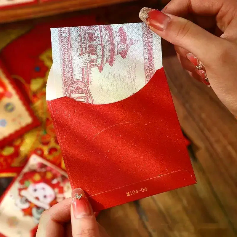 6Pcs Paper 2026 Horse Year Red Envelope Mini Cartoon Lucky Money Bag Traditional Blessing Red Pocket Marriage Celebration Oasis Select