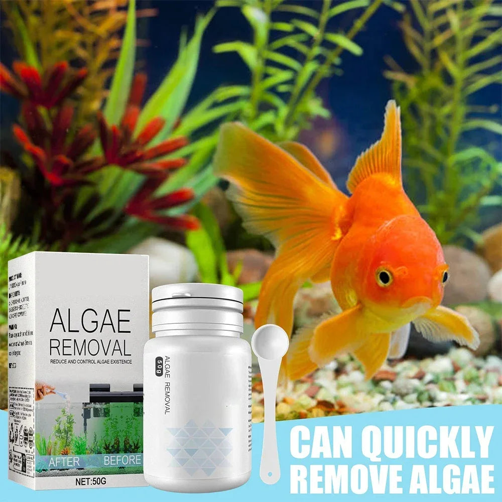 50g Aquarium Moss Remover Fish Tank Water Purification Algae Removal Cleaning Powder Fish Tank Cleaner Tools With Spoon Oasis Select Default Title