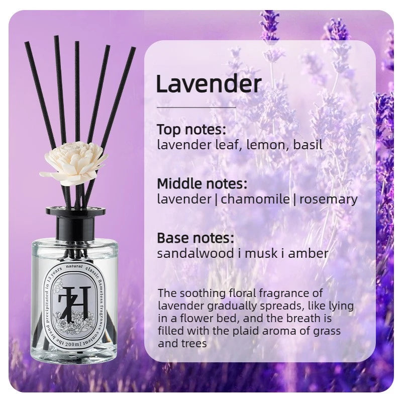 Flameless Home Fragrance Zuohe Hilton Shangri-La Freesia Lavender Aromatherapy Oil with Reed Diffuser Stick Liquid Air Freshener Oasis Select Lavender 200ml