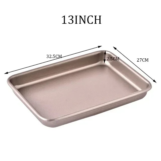 Carbon Steel Baking Tray Oven Specific Rectangular Non Stick Baking Plate Flat Bottomed Tray Steamed Cake Tray Oasis Select Low 13in