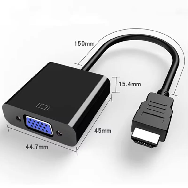 HD 1080P HDTV HDMI-Compatible To VGA Cable Cord Converter HDTV Male to VGA Female Converter Cable Cord Adapter for Tablet Oasis Select 0.15 m
