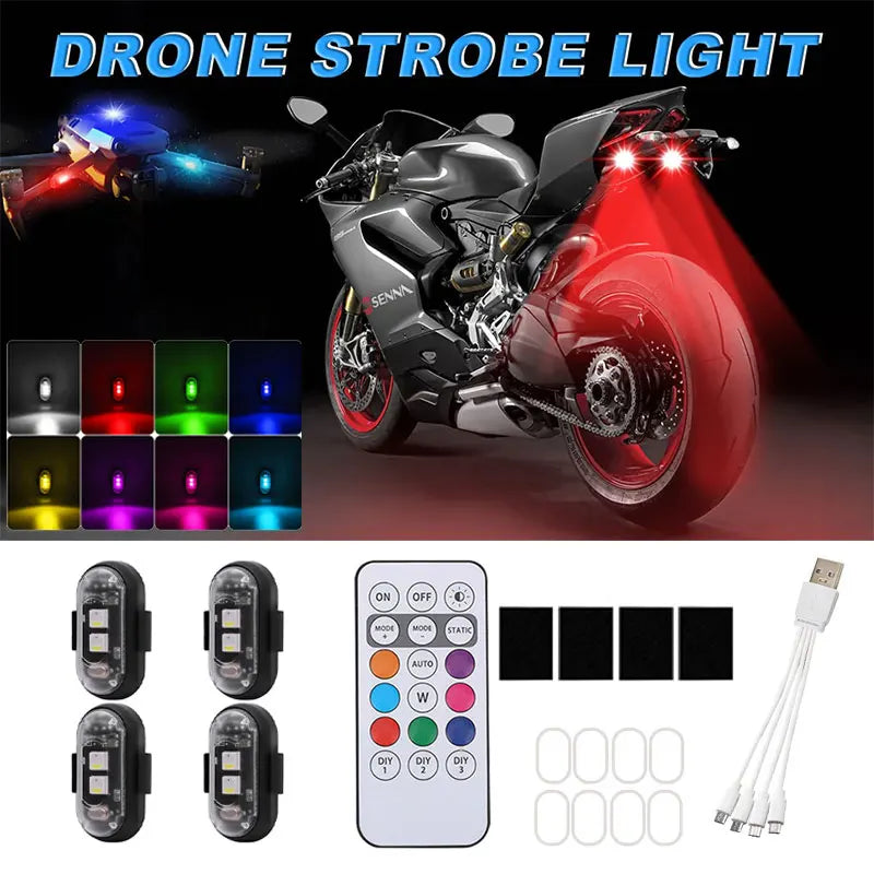 Wireless RGB LED Strobe Warning Light | 8 Colors Remote Control